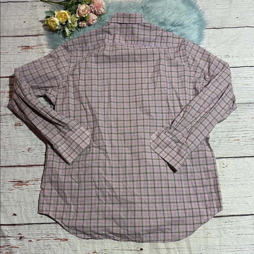 Tailorbyrd Men's Checkered Button Down Shirt - Pink Blue Yellow Sz XL